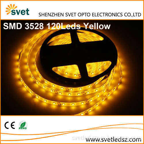 Cheap Side Emitting Led Strip Light SMD 3528 120Leds/M Yellow 600Leds Every 3 Leds Segment Cuttable